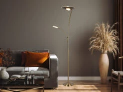 Trio Leuchten LED Deckenfluter GRANBY Altmessing Schwenkbar Mit Lesearm, Höhe 180cm -Globo Store led deckenfluter granby altmessing schwenkbar mit 1 6