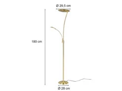 Trio Leuchten LED Deckenfluter GRANBY Messing Schwenkbar Mit Lesearm, Höhe 180cm -Globo Store led deckenfluter granby messing schwenkbar mit les 3