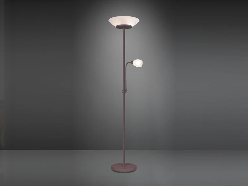 MeineWunschleuchte LED Deckenfluter Mit Flexarm Leselicht, Rostoptik & Glasschirme Weiß, 180cm 3 MeineWunschleuchte LED Deckenfluter Mit Flexarm Leselicht, Rostoptik & Glasschirme Weiß, 180cm – Bild 3