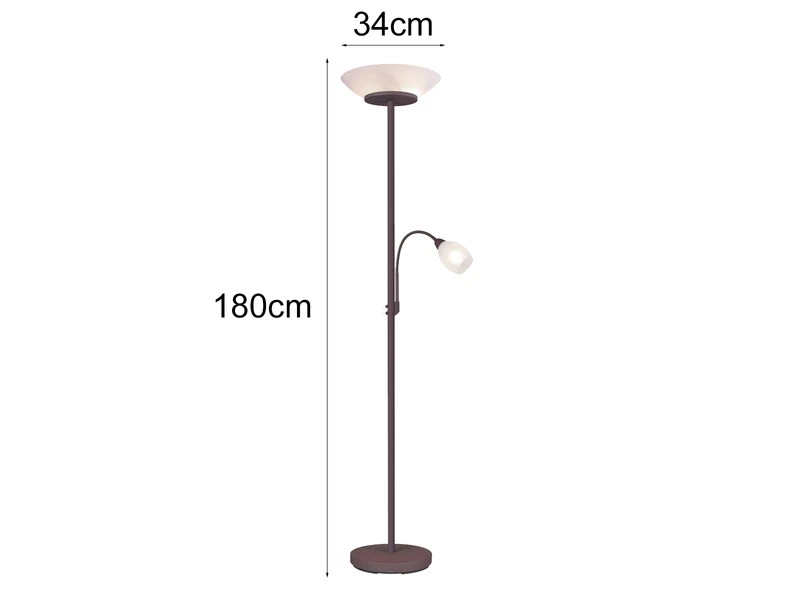 MeineWunschleuchte LED Deckenfluter Mit Flexarm Leselicht, Rostoptik & Glasschirme Weiß, 180cm 4 MeineWunschleuchte LED Deckenfluter Mit Flexarm Leselicht, Rostoptik & Glasschirme Weiß, 180cm – Bild 4