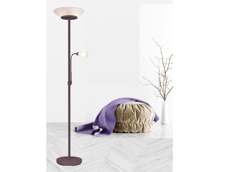 MeineWunschleuchte LED Deckenfluter Mit Flexarm Leselicht, Rostoptik & Glasschirme Weiß, 180cm 5 MeineWunschleuchte LED Deckenfluter Mit Flexarm Leselicht, Rostoptik & Glasschirme Weiß, 180cm – Bild 5