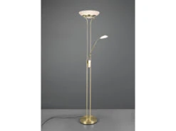 Reality Leuchten LED Deckenfluter ORSON Messing Mit Leselicht, Dimmbar Flexibel - 180cm -Globo Store led deckenfluter orson messing mit leselicht dimmb 2