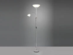 MeineWunschleuchte LED Deckenfluter Silber Mit Flexibler Leselampe, Höhe 180cm -Globo Store led deckenfluter silber mit flexibler leselampe ho 2