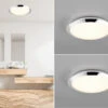 Trio Leuchten LED Deckenleuchte 2er Set In Chrom Ø 29cm, IP44 - Badlampen