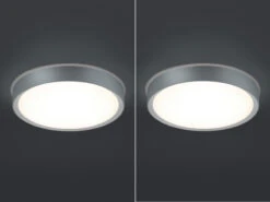 Trio Leuchten LED Deckenleuchte 2er Set In Grau Titanfarben Ø 33cm, IP44 - Badlampen -Globo Store led deckenleuchte 2er set in grau titanfarben 33cm 2