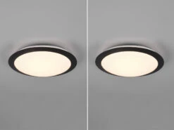Trio Leuchten LED Deckenleuchte 2er Set In Schwarz Ø 29cm, IP44 - Badlampen -Globo Store led deckenleuchte 2er set in schwarz 29cm ip44 bad 2