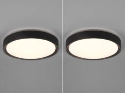 Trio Leuchten LED Deckenleuchte 2er Set In Schwarz Matt Ø 33cm, IP44 - Badlampen -Globo Store led deckenleuchte 2er set in schwarz matt 33cm ip4 2