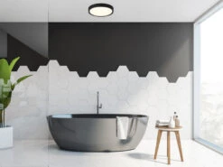 Trio Leuchten LED Deckenleuchte 2er Set In Schwarz Matt Ø 33cm, IP44 - Badlampen -Globo Store led deckenleuchte 2er set in schwarz matt 33cm ip4 6