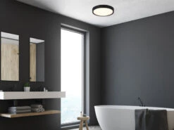 Trio Leuchten LED Deckenleuchte 2er Set In Schwarz Matt Ø 33cm, IP44 - Badlampen -Globo Store led deckenleuchte 2er set in schwarz matt 33cm ip4 7