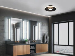 Trio Leuchten LED Deckenleuchte 2er Set Schwarz Matt Ø 30cm Mit Switch Dimmer, IP44 -Globo Store led deckenleuchte 2er set schwarz matt 30cm mit sw 5