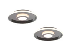 Trio Leuchten LED Deckenleuchte 2er Set Silber Chrom Ø 30cm Mit Switch Dimmer, IP44 -Globo Store led deckenleuchte 2er set silber chrom 30cm mit sw 1