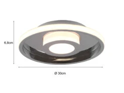 Trio Leuchten LED Deckenleuchte 2er Set Silber Chrom Ø 30cm Mit Switch Dimmer, IP44 -Globo Store led deckenleuchte 2er set silber chrom 30cm mit sw 3