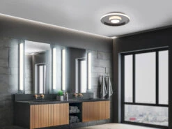 Trio Leuchten LED Deckenleuchte 2er Set Silber Chrom Ø 30cm Mit Switch Dimmer, IP44 -Globo Store led deckenleuchte 2er set silber chrom 30cm mit sw 4