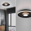 Trio Leuchten LED Deckenleuchte ASCARI, Rund, Schwarz Matt, Ø 40cm, Dimmbar, IP44
