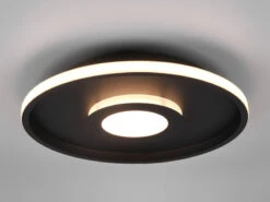 Trio Leuchten LED Deckenleuchte ASCARI, Rund, Schwarz Matt, Ø 40cm, Dimmbar, IP44 -Globo Store led deckenleuchte ascari rund schwarz matt 40cm di 2