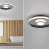 Trio Leuchten LED Deckenleuchte ASCARI, Rund, Silber Chrom, Ø 40cm, Dimmbar, IP44
