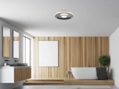 Trio Leuchten LED Deckenleuchte ASCARI, Rund, Silber Chrom, Ø 40cm, Dimmbar, IP44 -Globo Store led deckenleuchte ascari rund silber chrom 40cm di 4