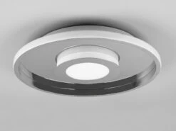 Trio Leuchten LED Deckenleuchte ASCARI, Rund, Silber Chrom, Ø 40cm, Dimmbar, IP44 -Globo Store led deckenleuchte ascari rund silber chrom 40cm di 5