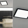 Trio Leuchten LED Deckenleuchte CAMILLA Schwarz Matt Mit Switch Dimmer, Eckig IP44