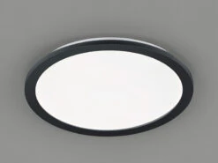 Trio Leuchten LED Deckenleuchte CAMILLA Schwarz Matt Mit Switch Dimmer, Ø 40cm IP44 -Globo Store led deckenleuchte camilla schwarz matt mit switch 1 11