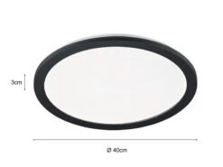 Trio Leuchten LED Deckenleuchte CAMILLA Schwarz Matt Mit Switch Dimmer, Ø 40cm IP44 -Globo Store led deckenleuchte camilla schwarz matt mit switch 1 12