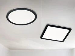 Trio Leuchten LED Deckenleuchte CAMILLA Schwarz Matt Mit Switch Dimmer, Ø 40cm IP44 -Globo Store led deckenleuchte camilla schwarz matt mit switch 1 14