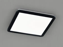 Trio Leuchten LED Deckenleuchte CAMILLA Schwarz Matt Mit Switch Dimmer, Eckig IP44 -Globo Store led deckenleuchte camilla schwarz matt mit switch 1 2