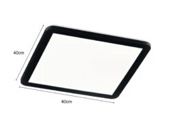 Trio Leuchten LED Deckenleuchte CAMILLA Schwarz Matt Mit Switch Dimmer, Eckig IP44 -Globo Store led deckenleuchte camilla schwarz matt mit switch 1 3