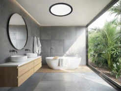 Trio Leuchten LED Deckenleuchte CAMILLA Schwarz Matt Mit Switch Dimmer, Eckig IP44 -Globo Store led deckenleuchte camilla schwarz matt mit switch 1 7