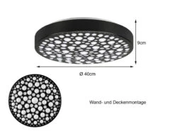 Reality Leuchten LED Deckenleuchte CHIZU Schwarz Ø40cm Dimmbar Fernbedienung & Farbwechsler -Globo Store led deckenleuchte chizu schwarz 40cm dimmbar fernb 3