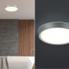 Trio Leuchten LED Deckenleuchte CLARIMO In Grau Titanfarben Ø 33cm, IP44 - Badlampen