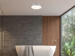 Trio Leuchten LED Deckenleuchte CLARIMO In Grau Titanfarben Ø 33cm, IP44 - Badlampen -Globo Store led deckenleuchte clarimo in grau titanfarben 33cm 5