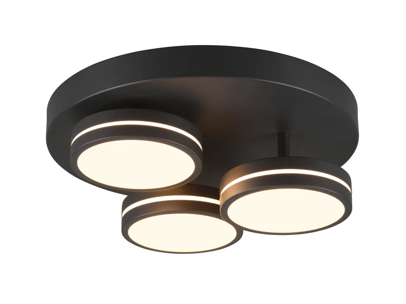 Trio Leuchten LED Deckenleuchte FRANKLIN 3 Flammig Anthrazit Mit Stufen Dimmer, Ø 35cm 2 Trio Leuchten LED Deckenleuchte FRANKLIN 3 Flammig Anthrazit Mit Stufen Dimmer, Ø 35cm – Bild 2