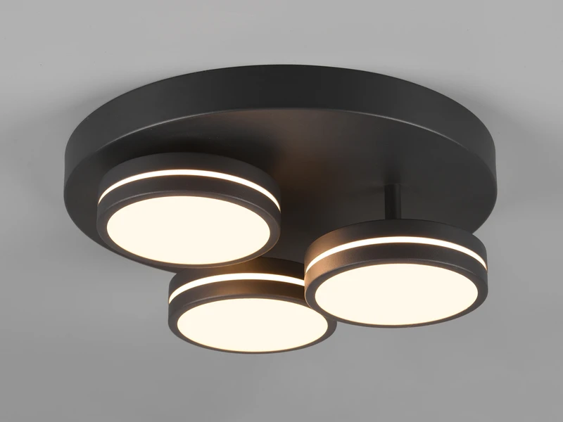 Trio Leuchten LED Deckenleuchte FRANKLIN 3 Flammig Anthrazit Mit Stufen Dimmer, Ø 35cm 3 Trio Leuchten LED Deckenleuchte FRANKLIN 3 Flammig Anthrazit Mit Stufen Dimmer, Ø 35cm – Bild 3