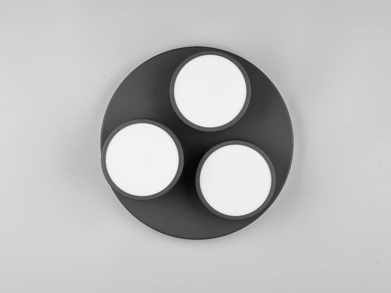 Trio Leuchten LED Deckenleuchte FRANKLIN 3 Flammig Anthrazit Mit Stufen Dimmer, Ø 35cm 5 Trio Leuchten LED Deckenleuchte FRANKLIN 3 Flammig Anthrazit Mit Stufen Dimmer, Ø 35cm – Bild 5