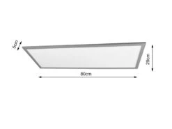 Reality Leuchten LED Deckenleuchte GAMMA Titan Panel Mit Nachtlicht Rechteckig 80x29cm -Globo Store led deckenleuchte gamma titan panel mit nachtlicht 4