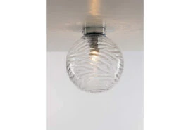 MeineWunschleuchte LED Deckenleuchte Glaskugel Wellenmuster Transparent, Globe Ø30cm -Globo Store led deckenleuchte glaskugel wellenmuster transpare 4