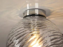 MeineWunschleuchte LED Deckenleuchte Glaskugel Wellenmuster Transparent, Globe Ø30cm -Globo Store led deckenleuchte glaskugel wellenmuster transpare 5