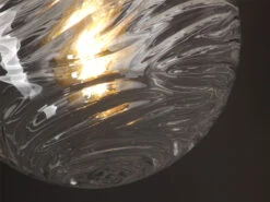 MeineWunschleuchte LED Deckenleuchte Glaskugel Wellenmuster Transparent, Globe Ø30cm -Globo Store led deckenleuchte glaskugel wellenmuster transpare 6