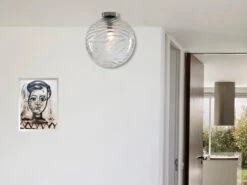 MeineWunschleuchte LED Deckenleuchte Glaskugel Wellenmuster Transparent, Globe Ø30cm -Globo Store led deckenleuchte glaskugel wellenmuster transpare 8