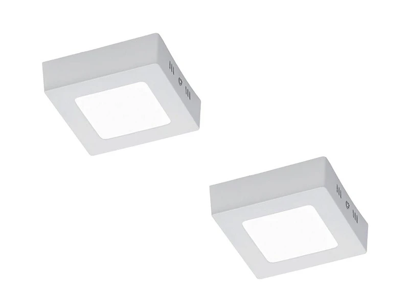 Trio Leuchten LED-Deckenleuchte Im 2er Set, Aluminium Weiß, Acryl Weiß, 12x12 Cm 2 Trio Leuchten LED-Deckenleuchte Im 2er Set, Aluminium Weiß, Acryl Weiß, 12x12 Cm – Bild 2