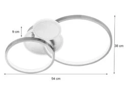 Wofi LED Deckenleuchte KIAH Silber Matt Sternenhimmel Dimmbar, Breite 54cm 8 Wofi LED Deckenleuchte KIAH Silber Matt Sternenhimmel Dimmbar, Breite 54cm -Globo Store led deckenleuchte kiah silber matt sternenhimmel d 2