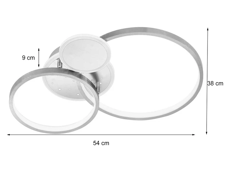 Wofi LED Deckenleuchte KIAH Silber Matt Sternenhimmel Dimmbar, Breite 54cm 3 Wofi LED Deckenleuchte KIAH Silber Matt Sternenhimmel Dimmbar, Breite 54cm – Bild 3