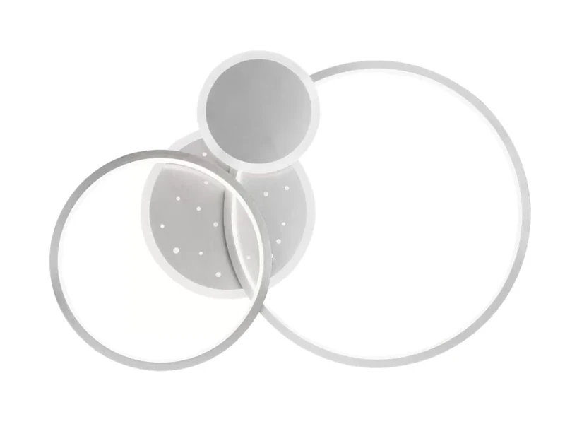 Wofi LED Deckenleuchte KIAH Silber Matt Sternenhimmel Dimmbar, Breite 54cm 4 Wofi LED Deckenleuchte KIAH Silber Matt Sternenhimmel Dimmbar, Breite 54cm – Bild 4