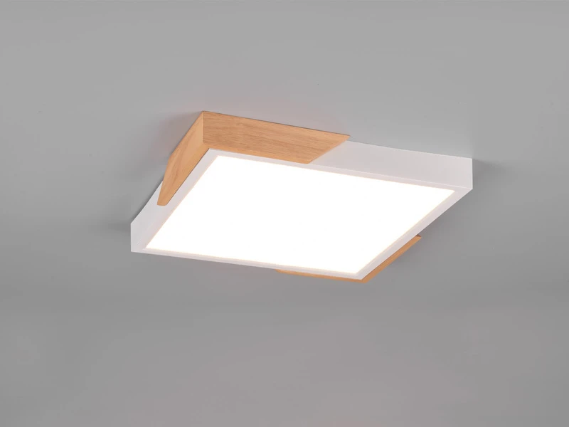 Reality Leuchten LED Deckenleuchte META Eckig 31x31cm Weiß-Holzoptik, 3 Stufen Dimmer 3 Reality Leuchten LED Deckenleuchte META Eckig 31x31cm Weiß-Holzoptik, 3 Stufen Dimmer – Bild 3