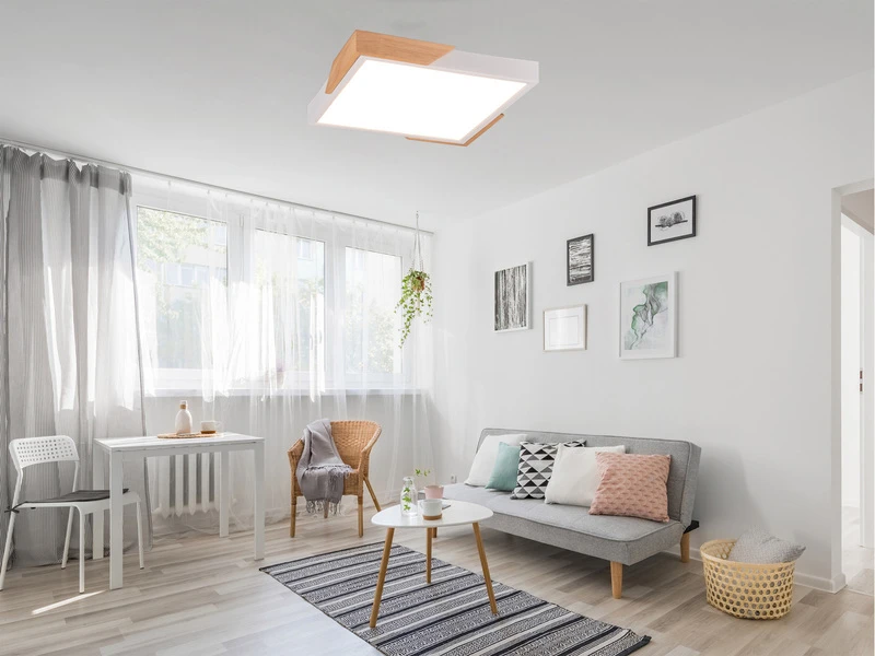 Reality Leuchten LED Deckenleuchte META Eckig 31x31cm Weiß-Holzoptik, 3 Stufen Dimmer 8 Reality Leuchten LED Deckenleuchte META Eckig 31x31cm Weiß-Holzoptik, 3 Stufen Dimmer – Bild 8