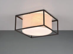 MeineWunschleuchte LED Deckenleuchte Metall Mit Stoffschirm, Quadratisch 30x30cm -Globo Store led deckenleuchte metall mit stoffschirm quadratis 3