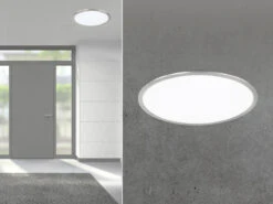 Trio Leuchten LED Deckenleuchte PHOENIX Silber / Weiß Dimmbar - Extra Flach Ø 30cm