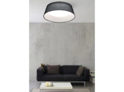 Reality Leuchten LED Deckenleuchte PONTS Mit Stofflampenschirm Ø34cm Höhe 12cm In Grau/weiß -Globo Store led deckenleuchte ponts mit stofflampenschirm 34cm 2