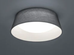 Reality Leuchten LED Deckenleuchte PONTS Mit Stofflampenschirm Ø34cm Höhe 12cm In Grau/weiß -Globo Store led deckenleuchte ponts mit stofflampenschirm 34cm 4
